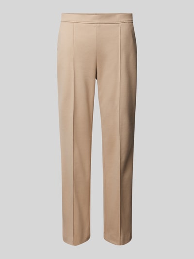Peek & Cloppenburg Christian Berg WomanFlared Stoffhose Mit Fixierten Bügelfalten In Camel