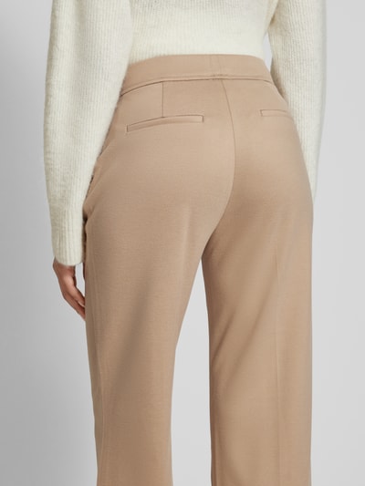 Peek & Cloppenburg Christian Berg WomanFlared Stoffhose Mit Fixierten Bügelfalten In Camel