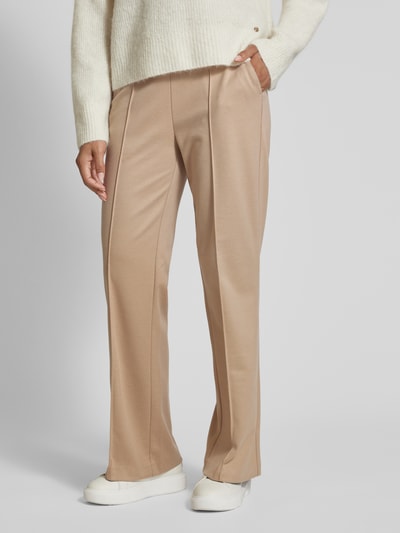Peek & Cloppenburg Christian Berg WomanFlared Stoffhose Mit Fixierten Bügelfalten In Camel