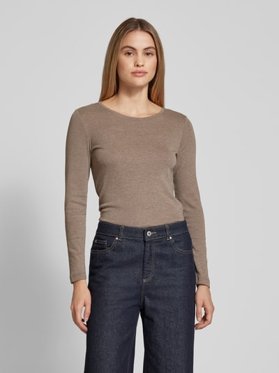 Peek & Cloppenburg Christian Berg WomanLongsleeve Mit Rundhalsausschnitt In Taupe Melange