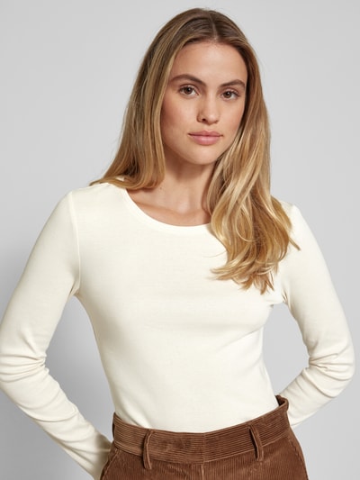 Peek & Cloppenburg Christian Berg WomanLongsleeve Mit Rundhalsausschnitt In Offwhite