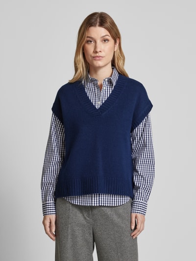 Peek & Cloppenburg Christian Berg WomanPullunder Aus Lanawolle Mit V-Ausschnitt In Dunkelblau