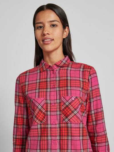 Peek & Cloppenburg Christian Berg WomanRegular Fit Flanellbluse Mit Brusttaschen In Pink