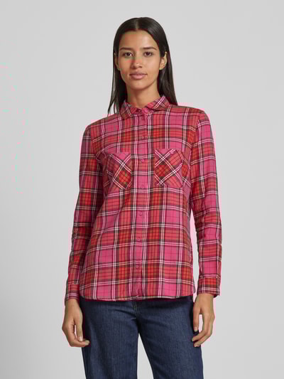 Peek & Cloppenburg Christian Berg WomanRegular Fit Flanellbluse Mit Brusttaschen In Pink