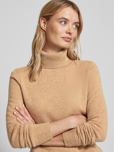 Peek & Cloppenburg Christian Berg WomanRollkragenpullover Mit Gerippten Abschlüssen In Camel