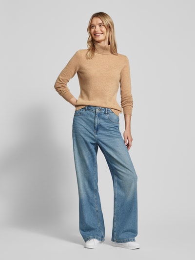 Peek & Cloppenburg Christian Berg WomanRollkragenpullover mit gerippten Abschlüssen in camel