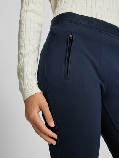 Peek & Cloppenburg Christian Berg WomanSlim Fit Stoffhose Mit Reißverschlusstaschen In Dunkelblau