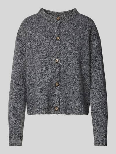 Peek & Cloppenburg Christian Berg WomanStrickjacke Aus Wolle Mit Rundhalsausschnitt In Anthrazit Melange