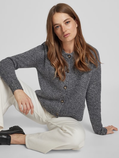 Peek & Cloppenburg Christian Berg WomanStrickjacke Aus Wolle Mit Rundhalsausschnitt In Anthrazit Melange