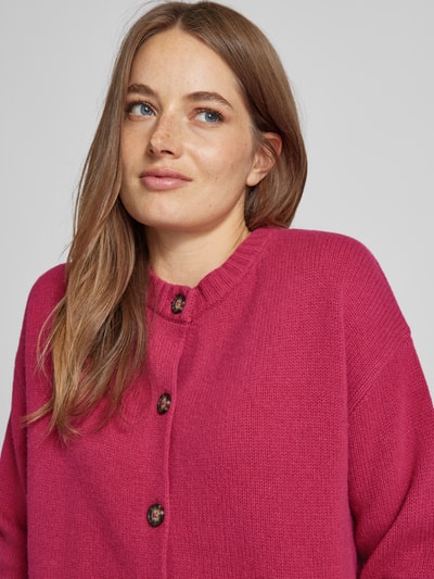 Peek & Cloppenburg Christian Berg WomanStrickjacke Aus Wolle Mit Rundhalsausschnitt In Pink