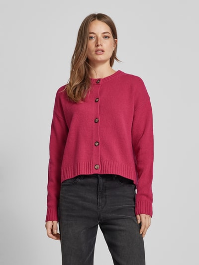 Peek & Cloppenburg Christian Berg WomanStrickjacke Aus Wolle Mit Rundhalsausschnitt In Pink