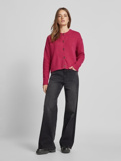 Peek & Cloppenburg Christian Berg WomanStrickjacke aus Wolle mit Rundhalsausschnitt in pink