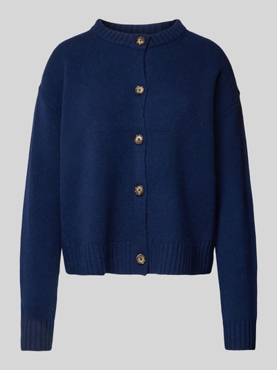 Peek & Cloppenburg Christian Berg WomanStrickjacke Aus Wolle Mit Rundhalsausschnitt In Dunkelblau