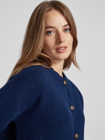 Peek & Cloppenburg Christian Berg WomanStrickjacke Aus Wolle Mit Rundhalsausschnitt In Dunkelblau