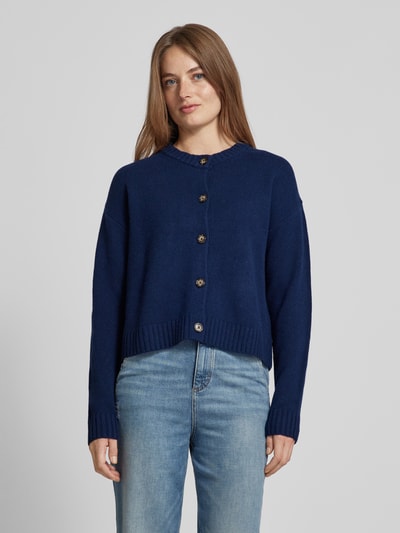 Peek & Cloppenburg Christian Berg WomanStrickjacke Aus Wolle Mit Rundhalsausschnitt In Dunkelblau