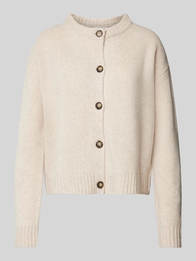 Peek & Cloppenburg Christian Berg WomanStrickjacke Aus Wolle Mit Rundhalsausschnitt In Beige Melange
