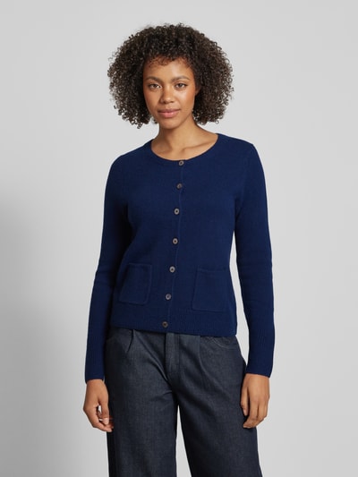 Peek & Cloppenburg Christian Berg WomanStrickjacke Mit Aufgesetzten Eingrifftaschen In Dunkelblau