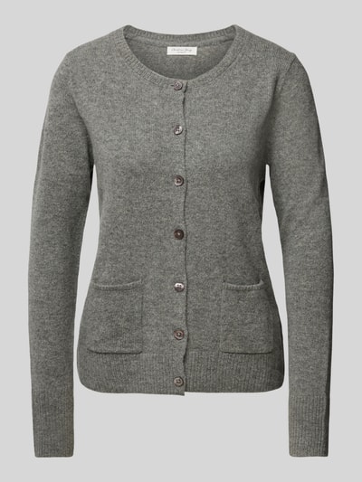 Peek & Cloppenburg Christian Berg WomanStrickjacke Mit Aufgesetzten Eingrifftaschen In Mittelgrau Melange
