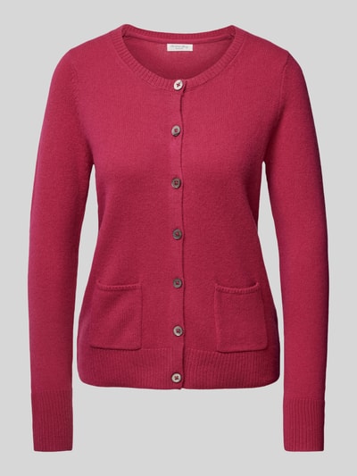 Peek & Cloppenburg Christian Berg WomanStrickjacke Mit Aufgesetzten Eingrifftaschen In Pink