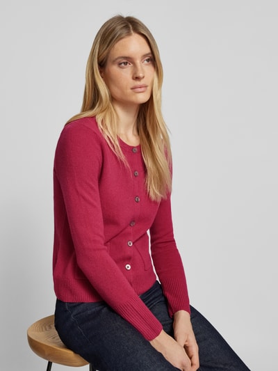 Peek & Cloppenburg Christian Berg WomanStrickjacke Mit Aufgesetzten Eingrifftaschen In Pink