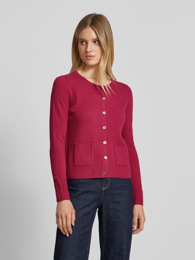 Peek & Cloppenburg Christian Berg WomanStrickjacke Mit Aufgesetzten Eingrifftaschen In Pink