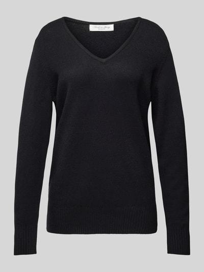 Peek & Cloppenburg Christian Berg WomanStrickpullover Mit Abgerundetem V-Ausschnitt In Black