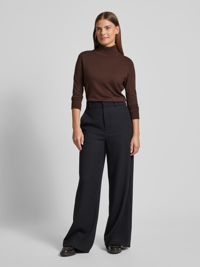 Peek & Cloppenburg Christian Berg WomanStrickpullover mit gerippten Abschlüssen in dunkelbraun