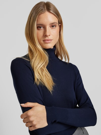 Peek & Cloppenburg Christian Berg WomanStrickpullover Mit Gerippten Abschlüssen In Dunkelblau