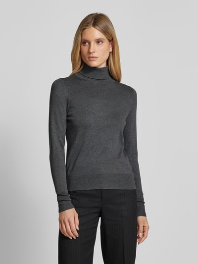 Peek & Cloppenburg Christian Berg WomanStrickpullover Mit Gerippten Abschlüssen In Anthrazit Melange