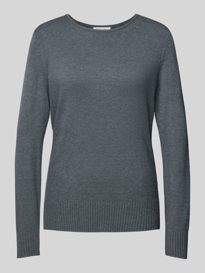 Peek & Cloppenburg Christian Berg WomanStrickpullover Mit Gerippten Abschlüssen In Mittelgrau Melange
