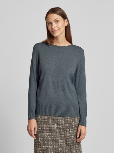 Peek & Cloppenburg Christian Berg WomanStrickpullover Mit Gerippten Abschlüssen In Mittelgrau Melange