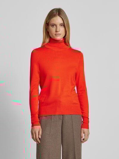 Peek & Cloppenburg Christian Berg WomanStrickpullover Mit Gerippten Abschlüssen In Hellrot