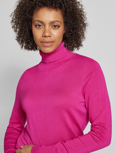 Peek & Cloppenburg Christian Berg WomanStrickpullover Mit Gerippten Abschlüssen In Fuchsia