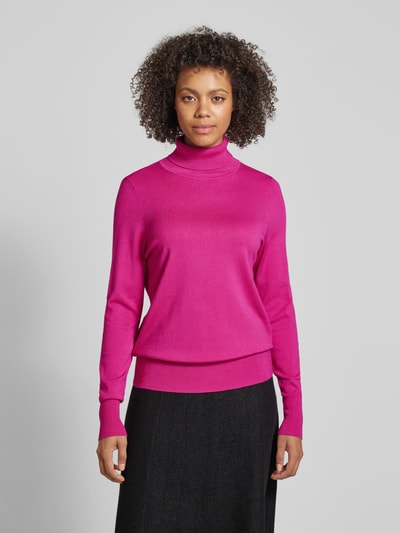 Peek & Cloppenburg Christian Berg WomanStrickpullover Mit Gerippten Abschlüssen In Fuchsia