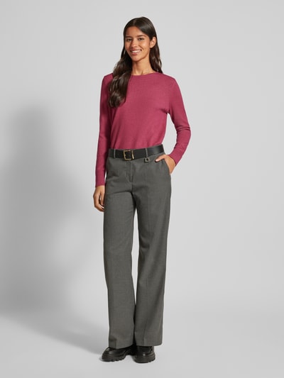 Peek & Cloppenburg Christian Berg WomanStrickpullover mit gerippten Abschlüssen in fuchsia melange