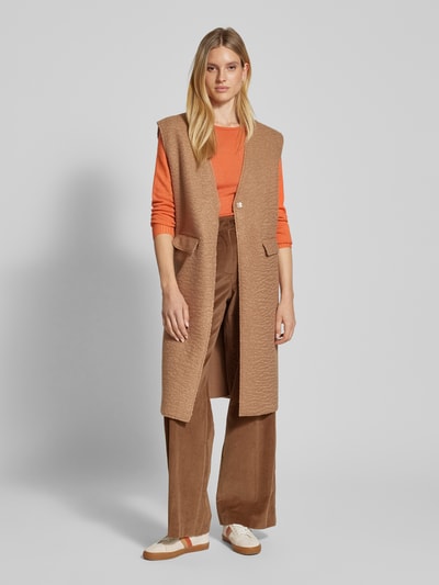 Peek & Cloppenburg Christian Berg WomanStrickpullover mit gerippten Abschlüssen in terra melange