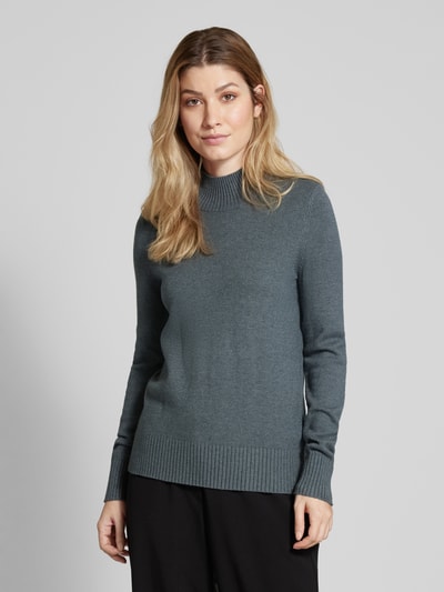 Peek & Cloppenburg Christian Berg WomanStrickpullover Mit Gerippten Abschlüssen In Mittelgrau Melange