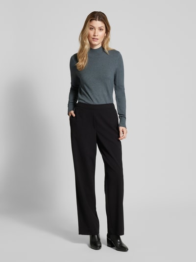 Peek & Cloppenburg Christian Berg WomanStrickpullover mit gerippten Abschlüssen in mittelgrau melange