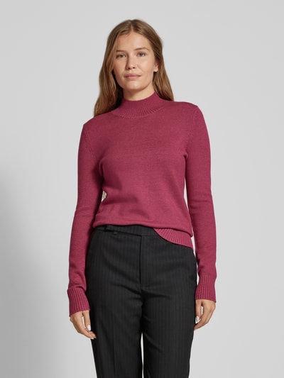 Peek & Cloppenburg Christian Berg WomanStrickpullover Mit Gerippten Abschlüssen In Fuchsia Melange