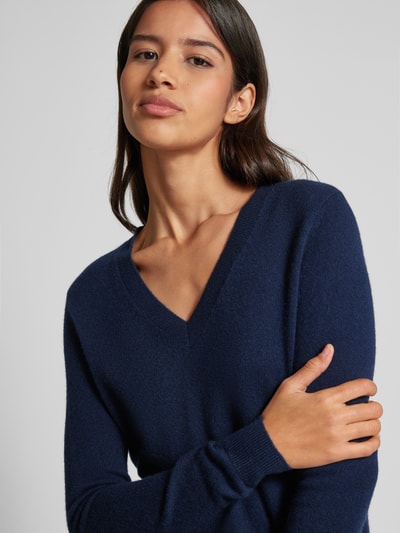 Peek & Cloppenburg Christian Berg WomanStrickpullover Mit Gerippten Abschlüssen In Dunkelblau