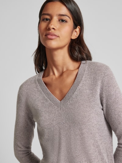 Peek & Cloppenburg Christian Berg WomanStrickpullover Mit Gerippten Abschlüssen In Taupe Melange