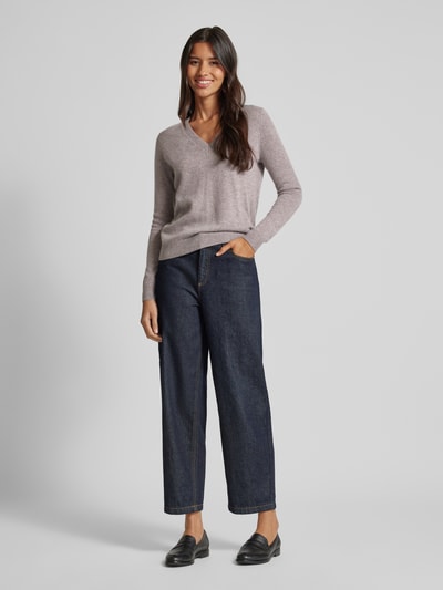 Peek & Cloppenburg Christian Berg WomanStrickpullover mit gerippten Abschlüssen in taupe melange