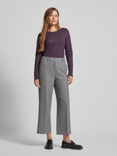 Peek & Cloppenburg Christian Berg WomanStrickpullover mit gerippten Abschlüssen in lila melange