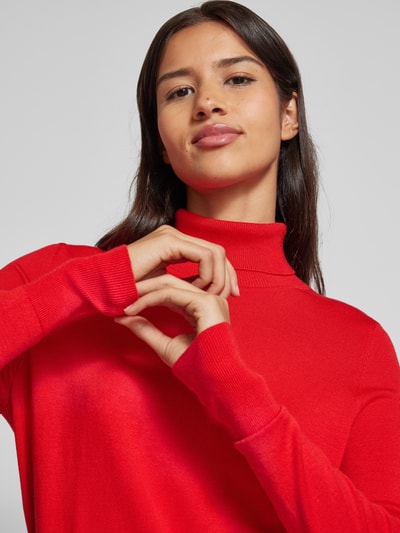 Peek & Cloppenburg Christian Berg WomanStrickpullover Mit Gerippten Abschlüssen In Rot
