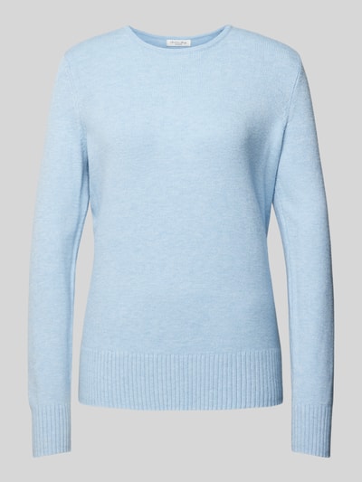 Peek & Cloppenburg Christian Berg WomanStrickpullover Mit Gerippten Abschlüssen In Hellblau Melange