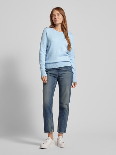 Peek & Cloppenburg Christian Berg WomanStrickpullover mit gerippten Abschlüssen in hellblau melange