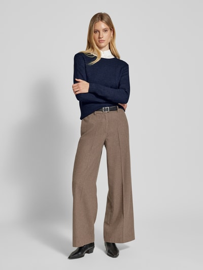 Peek & Cloppenburg Christian Berg WomanStrickpullover mit gerippten Abschlüssen in dunkelblau