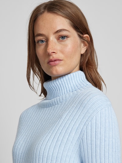 Peek & Cloppenburg Christian Berg WomanStrickpullover Mit Rollkragen In Hellblau Melange