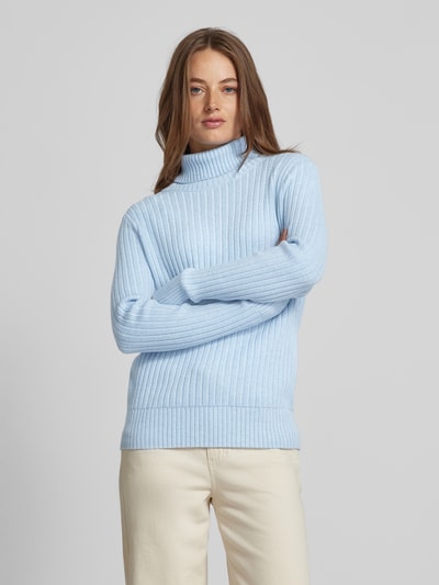 Peek & Cloppenburg Christian Berg WomanStrickpullover Mit Rollkragen In Hellblau Melange