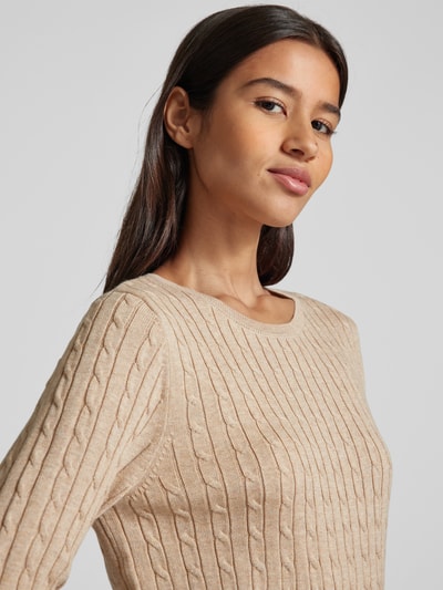 Peek & Cloppenburg Christian Berg WomanStrickpullover Mit Zopfmuster In Mud Melange